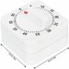 White Timer Clock Square 60-Minute Mechanical Kitchen Timer, No Batteries Required Ideal for Cooking Baking and Kitchen Timer, Wind up Visual Cooking Clock with Loud Alarm, Kitchen Supplies view 3