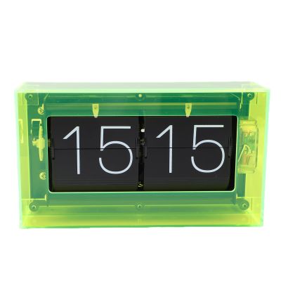 Aramox Retro Flip Down Clock,Vintage Mechanical Flip Down Clock, Large Numbers, Retro Minimalist Style, with Glossy Exterior, for Family Office Desk Decoration (Green)