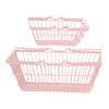 Alipis Pink Handle Shopping Basket 2pcs Iron Small Storage Bin view 1