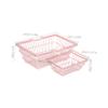 Alipis Pink Handle Shopping Basket 2pcs Iron Small Storage Bin view 2