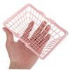 Alipis Pink Handle Shopping Basket 2pcs Iron Small Storage Bin view 4