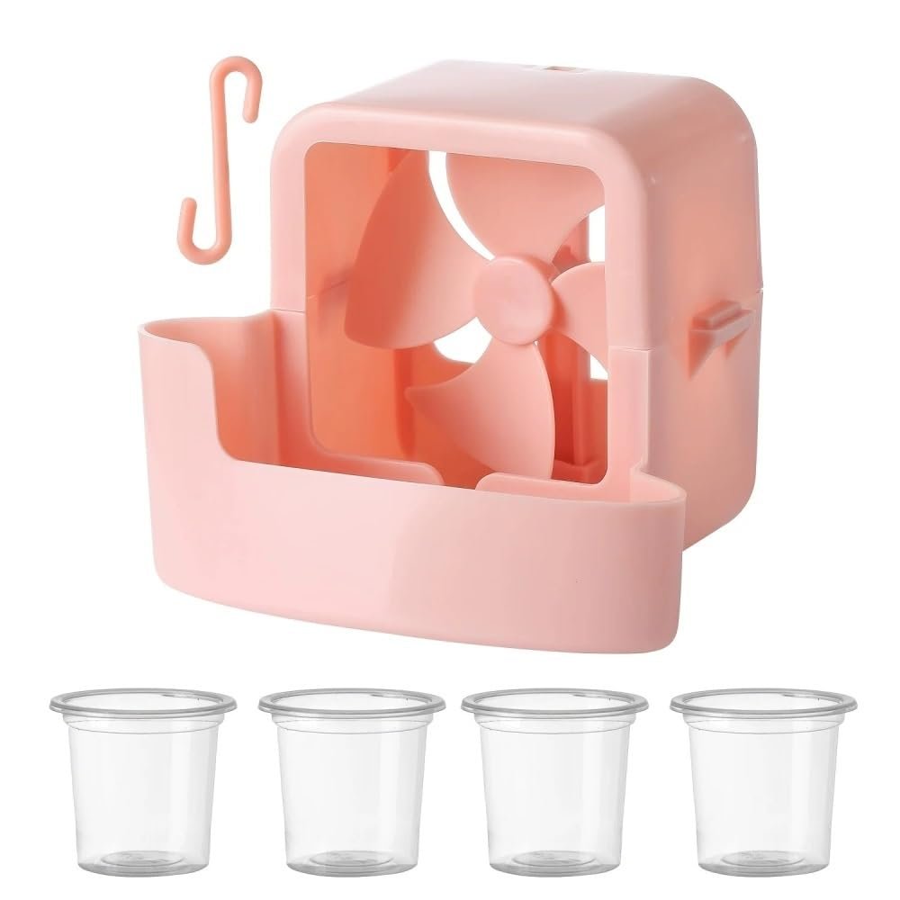 Portable AC Cooling Fan Kit with Leakproof Ice Box for Quick Refrigeration - Ideal for Indoor and Outdoor Use(Pink -1set)
