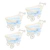 Cabilock 4pcs Mini Rattan Woven Candy Baskets Basket Wedding Decor Decorative Storage Box Trolley Shape for Parties view 1