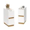 DAELIFKER Narrow Night Stands, Modern Slim Nightstand Set of 2, Wooden Skinny Bedside Table 2 Drawers, Stackable Narrow Side Table with Drawers for Small Spaces, Bedroom, Living Room, White view 1