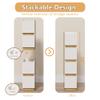 DAELIFKER Narrow Night Stands, Modern Slim Nightstand Set of 2, Wooden Skinny Bedside Table 2 Drawers, Stackable Narrow Side Table with Drawers for Small Spaces, Bedroom, Living Room, White view 4
