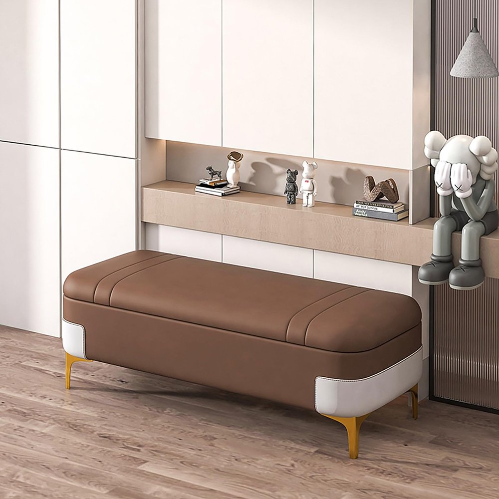Storage Bench, Entryway Shoe Storage, Upholstered Storage Bench, Entryway Bench With Storage, 47" Storage Ottoman Bench, Bed Benches For Foot Of Bed, End Of Bed Storage Bench For Entryway, Living Room
