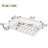 Bellemave Full Floor Bed with Slats and Safety Guardrails, Kids Montessori Floor Beds with Fence and Door, Easy Assemble Floor Bed for Kids, Girls, Boys, White view 3