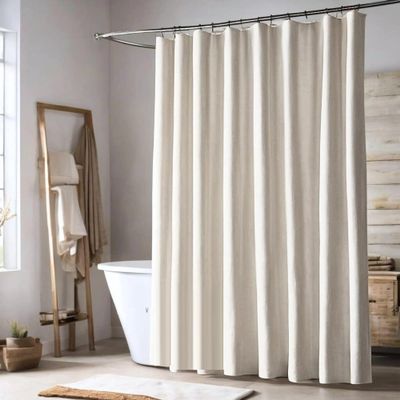 AZKDCL White Waterproof Fabric Shower Curtain Liner, Wide Shower Curtain Liner Heavy Duty Fabric Style with 12 Plastic Hooks 160x240cm/63x94in(WxH) Shower Curtain