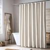 AZKDCL White Waterproof Fabric Shower Curtain Liner, Wide Shower Curtain Liner Heavy Duty Fabric Style with 12 Plastic Hooks 160x240cm/63x94in(WxH) Shower Curtain view 1
