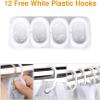 AZKDCL White Waterproof Fabric Shower Curtain Liner, Wide Shower Curtain Liner Heavy Duty Fabric Style with 12 Plastic Hooks 160x240cm/63x94in(WxH) Shower Curtain view 4