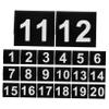 Cabilock 20pcs Double Sided Acrylic Table Numbers V Shaped Place Cards for Weddings Receptions Conferences Black Base White Numbers Standing view 1