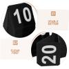 Cabilock 20pcs Double Sided Acrylic Table Numbers V Shaped Place Cards for Weddings Receptions Conferences Black Base White Numbers Standing view 3