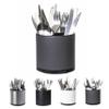 LIBODOUR Silverware Organizer Kitchen Utensil Holder 360Rotating For Counter Organizer Stainless Steel Storage Silverware Caddy 3 Compartment Flatware Spoon Spatula Tool Cutlery Container(Grey) view 1