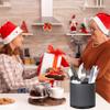 LIBODOUR Silverware Organizer Kitchen Utensil Holder 360Rotating For Counter Organizer Stainless Steel Storage Silverware Caddy 3 Compartment Flatware Spoon Spatula Tool Cutlery Container(Grey) view 2