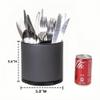 LIBODOUR Silverware Organizer Kitchen Utensil Holder 360Rotating For Counter Organizer Stainless Steel Storage Silverware Caddy 3 Compartment Flatware Spoon Spatula Tool Cutlery Container(Grey) view 3