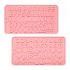 2 PCS Silicone Letter Molds and Number Molds for Chocolate, Reusable Alphabet Candy Molds with Happy Birthday Symbols for Cake, Cookies, Ice Cubes view 1