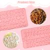 2 PCS Silicone Letter Molds and Number Molds for Chocolate, Reusable Alphabet Candy Molds with Happy Birthday Symbols for Cake, Cookies, Ice Cubes view 3