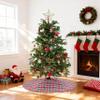36 Inches Christmas Plaid Tree Skirt - Red Blue Green Buffalo Checked Tree Skirts Mat for Small Tree Xmas Home Holiday New Years Party Decoration view 4