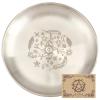 CREATCABIN Evil Eye Offering Bowl Altar Ritual Plate Dish Stainless Steel Silvery Flat Bowl Round Jewelry Tray Tarot Plate Ring Holder Trinket with Card for Smudging Decoration 5.55Inch view 1