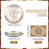 CREATCABIN Evil Eye Offering Bowl Altar Ritual Plate Dish Stainless Steel Silvery Flat Bowl Round Jewelry Tray Tarot Plate Ring Holder Trinket with Card for Smudging Decoration 5.55Inch view 2