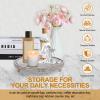 4Pcs Wooden Decorative Tray Riser Candle Holder, Rustic Round Serving Trays for Coffee Table Ottoman, Table Centerpieces Tealight Pillar Perfume Tray for Xmas Wedding Home Decor Farmhouse Bathroom view 3