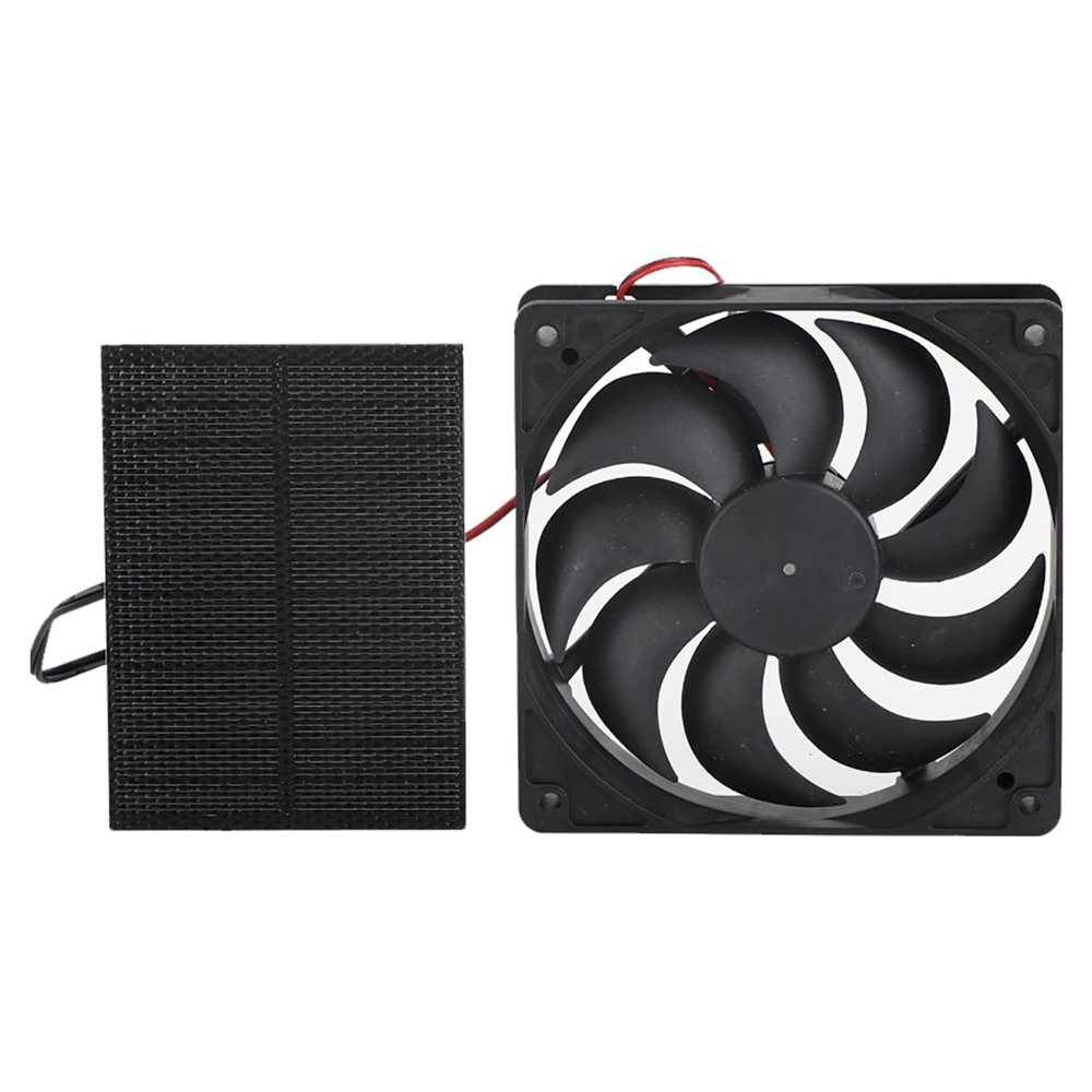Grcfumo Solar Panel Fan Kit, 3W Mini Chicken Coop Pet House Window Exhaust Fan, Low Noise Outdoor Cooling Vent for DIY Cooling Ventilation