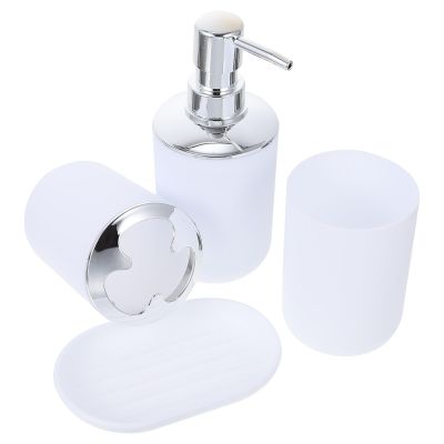 UTHCLO Plastic Bathroom White Sanitary Ware for Use Includes Toothbrush Cup Lotion Bottle Gargle Cup and Soap Dish with Smooth Surface and Compact Design for Organized Wash Supplies