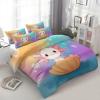 Cartoon Salamander with Seashell Duvet Cover Set Full Reversible Rainbow Bedding Set, Luxury Hotel Quality 3 Pieces Duvet Comforter Cover - Soft Breathable Brushed Microfiber Bedding view 2