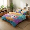 Cartoon Salamander with Seashell Duvet Cover Set Full Reversible Rainbow Bedding Set, Luxury Hotel Quality 3 Pieces Duvet Comforter Cover - Soft Breathable Brushed Microfiber Bedding view 3