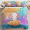 Cartoon Salamander with Seashell Duvet Cover Set Full Reversible Rainbow Bedding Set, Luxury Hotel Quality 3 Pieces Duvet Comforter Cover - Soft Breathable Brushed Microfiber Bedding view 4