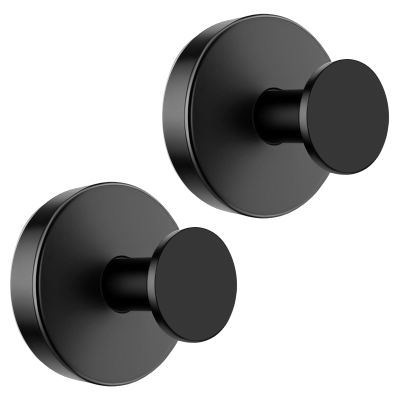 BKV Suction Cup Hooks for Glass Window,Removable Shower Hooks for Inside Shower,Metal Towel Hooks for Bathrooms,2 Pack(Black)