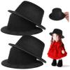 Kichvoe 4pcs Mini Doll Top Hats Black Fabric Snowman Doll Hat Ornament for DIY Crafts Handmade Decoration Party Supplies view 1