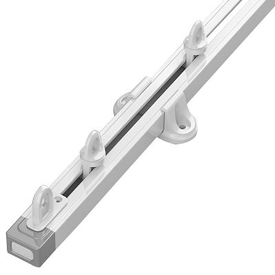 2.8-8.9ft Ceiling/Wall Mount Curtain Track, Retractable, with Brackets, Curtain Rods for Living Room Bedroom Hospital, Easy to Install, White(White-A,1.3~2.4m/4.3~7.9ft)