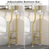 Livilord 3-Tier Over The Toilet Storage, Freestanding Metal Bathroom Shelves with 4 Hooks, Over Toilet Storage Shelf with Paper Holder, Above The Toilet Shelf for Bathroom Storage, Gold view 4