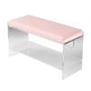 Entryway Shoe Rack Bench,Acrylic Shoe Rack Storage Bench Comfy Upholstered Bench,Shoe Organizer Modern Footrest Stool Ottoman Bench for Living Room Hallway Closet Shoe Storage(Pink,80*32*45cm) view 1