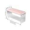 Entryway Shoe Rack Bench,Acrylic Shoe Rack Storage Bench Comfy Upholstered Bench,Shoe Organizer Modern Footrest Stool Ottoman Bench for Living Room Hallway Closet Shoe Storage(Pink,80*32*45cm) view 3