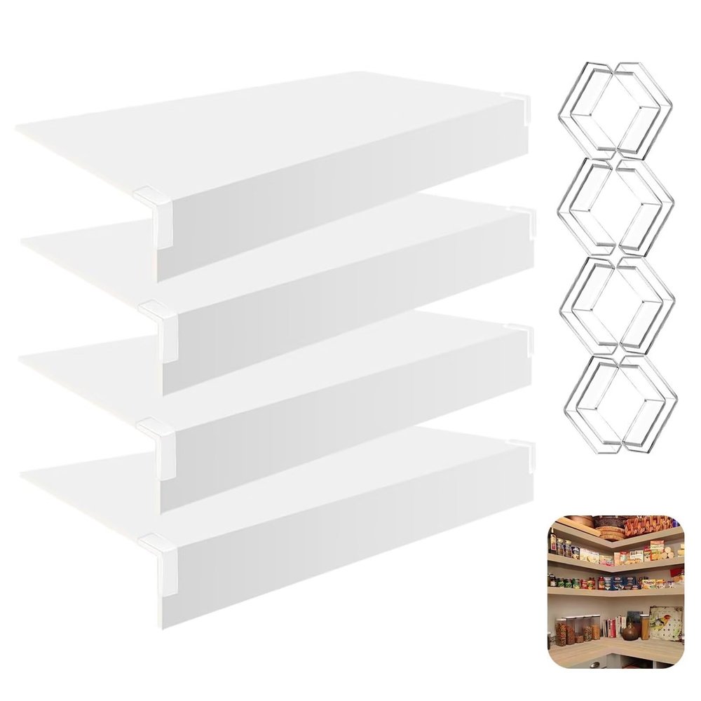 4 Pack Wire Rack Covers for Closets White 43 x 16 x 2 in, Easy to Cut PVC Waterproof Removable Shelf Liners, for Pantries, Garages Kitchen