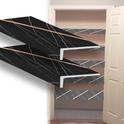 2-Pack Wire Shelf Cover-PVC Pantry-Closet Rack Liners | Waterproof, No-Tool Installation for Kitchen Closet Bathroom Office Metal Shelving(50x10x5cm/20x4x2in)