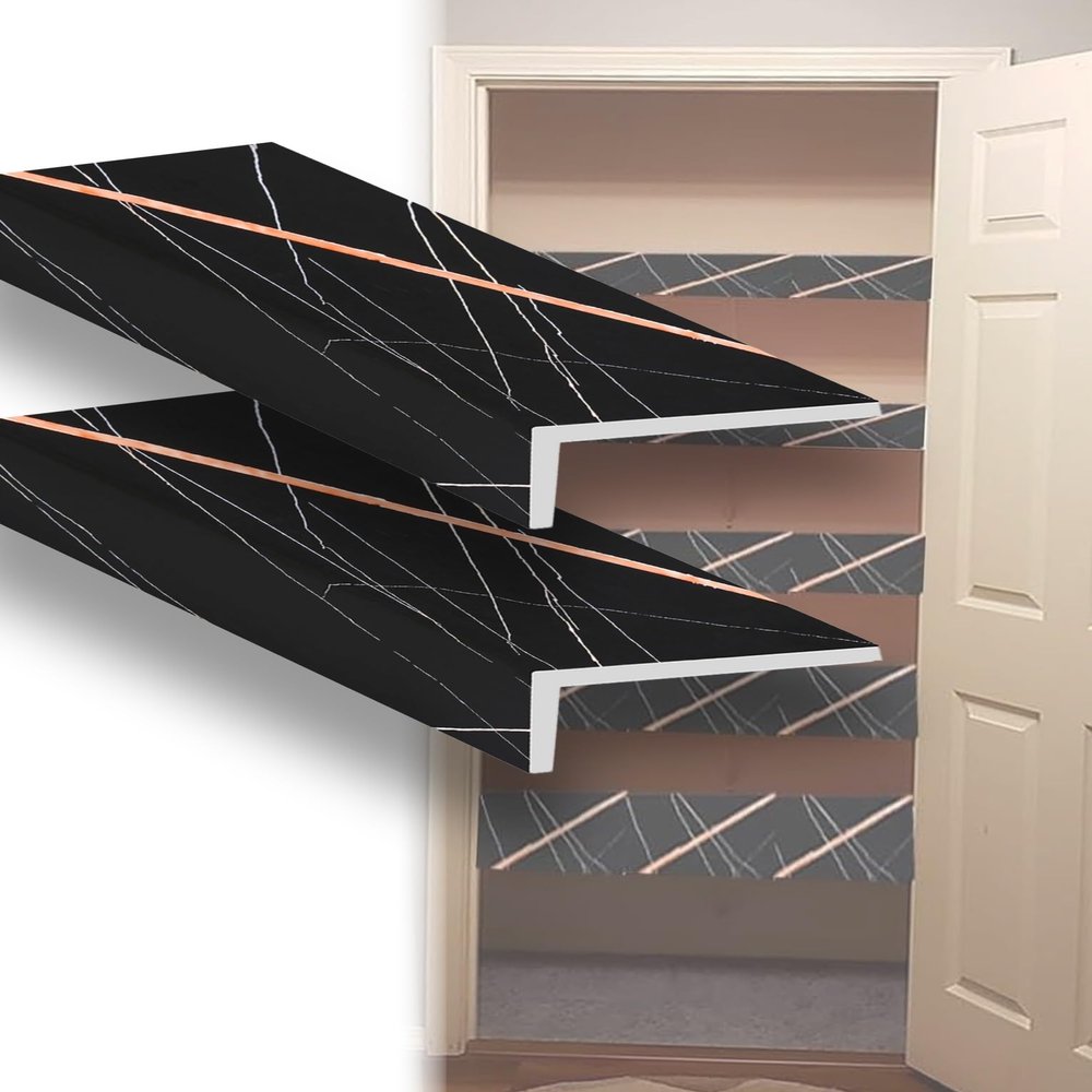 2-Pack Wire Shelf Cover-PVC Pantry-Closet Rack Liners | Waterproof, No-Tool Installation for Kitchen Closet Bathroom Office Metal Shelving(50x10x5cm/20x4x2in)