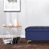Blue Faux Leather Storage Bench, Thickened Upholstered End of Bed Seat with Storage, Stylish Home Living Furniture, 60x40x43cm, Ideal for Bedroom or Living Room view 3