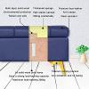 Blue Faux Leather Storage Bench, Thickened Upholstered End of Bed Seat with Storage, Stylish Home Living Furniture, 60x40x43cm, Ideal for Bedroom or Living Room view 4
