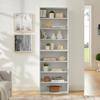 8-Tier CD/DVD Storage Tower with Adjustable Shelves Can Be Disassembled Into Two 4-layer Storage Bookcases Display Bookshelf Multi-Functional Double-Layer Bookcase for Home and Office (White+23.62W) view 1