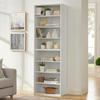 8-Tier CD/DVD Storage Tower with Adjustable Shelves Can Be Disassembled Into Two 4-layer Storage Bookcases Display Bookshelf Multi-Functional Double-Layer Bookcase for Home and Office (White+23.62W) view 3