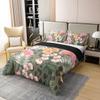 100% Cotton Leopard Print Plants Duvet Cover Pink Green Palm Leaves Retro Rose Bedding Set for Kids Teens Adults Afican Wildlife Skin Print Quilt Cover,1 Pillowcase(No Comforter) Twin Size 2 Pcs view 2