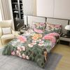 100% Cotton Leopard Print Plants Duvet Cover Pink Green Palm Leaves Retro Rose Bedding Set for Kids Teens Adults Afican Wildlife Skin Print Quilt Cover,1 Pillowcase(No Comforter) Twin Size 2 Pcs view 3