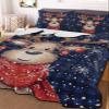Full Quilt Set, Reindeer Xmas Ball Winter Snowflakes Lightweight Soft Microfiber Summer Bedspread Coverlet with 2 Pillow Shams, Blue Black Buffalo Check 3 Piece Bedding Set for All Seasons view 2