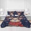 Full Quilt Set, Reindeer Xmas Ball Winter Snowflakes Lightweight Soft Microfiber Summer Bedspread Coverlet with 2 Pillow Shams, Blue Black Buffalo Check 3 Piece Bedding Set for All Seasons view 4