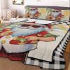 Twin XL Quilt Set, Merry Christmas Santa Claus Beach Vacation Lightweight Soft Microfiber Summer Bedspread Coverlet with 2 Pillow Shams, Hawaii Palm Trees Checker 3 Piece Bedding Set for All Seasons view 2