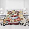 Twin XL Quilt Set, Merry Christmas Santa Claus Beach Vacation Lightweight Soft Microfiber Summer Bedspread Coverlet with 2 Pillow Shams, Hawaii Palm Trees Checker 3 Piece Bedding Set for All Seasons view 3