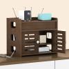 WiFi Router Storage Cabinet Hidden Box, Floor Standing Router Storage Box Modem, Invisible Storage Double-Deck Shelf for Home and Office(Brown,14.2x8.7x11.8in) view 1